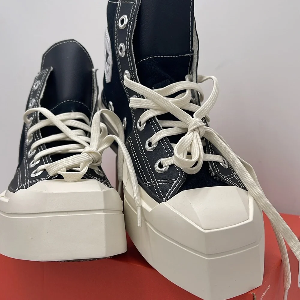 Converse WMNS Black High-Top Sneakers A06435C CHUCK 70 DE LUXE SQUARED HI BLACK/